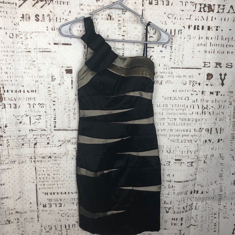 Betsy & Adam One Shoulder Dress